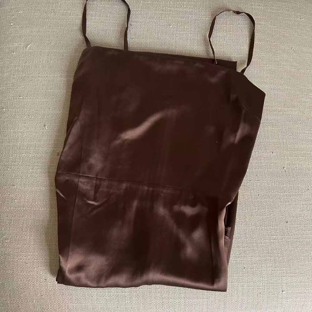 BEST Reformation Frankie Silk Maxi Dress Sz4 Cafe Chocolate Cocktail Party Forma - Picture 5 of 10